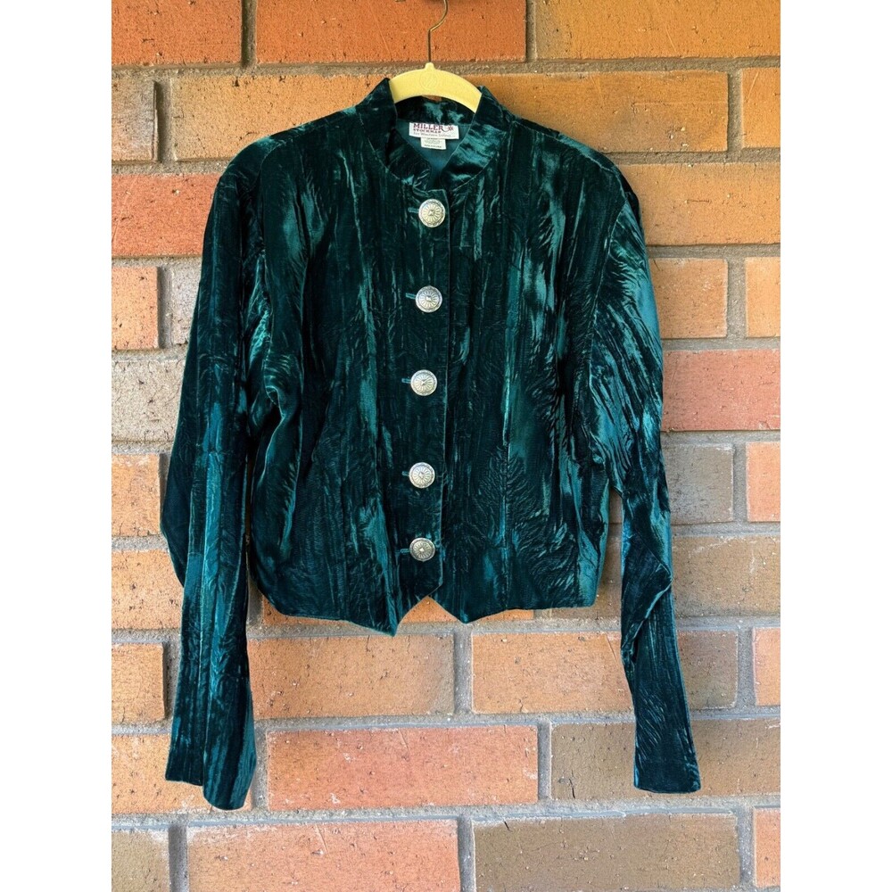 Vintage Miller‎ Stockman Velvet Blouse Western Bolero | Green | Size Medium